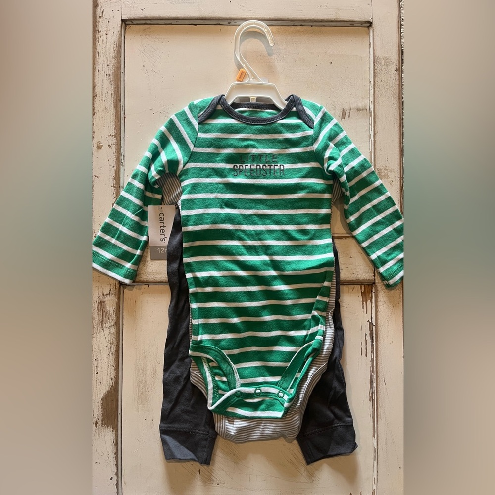 Carter's Baby Boys 12 Months 3-Piece Bodysuit & Pants Set-New With Tags